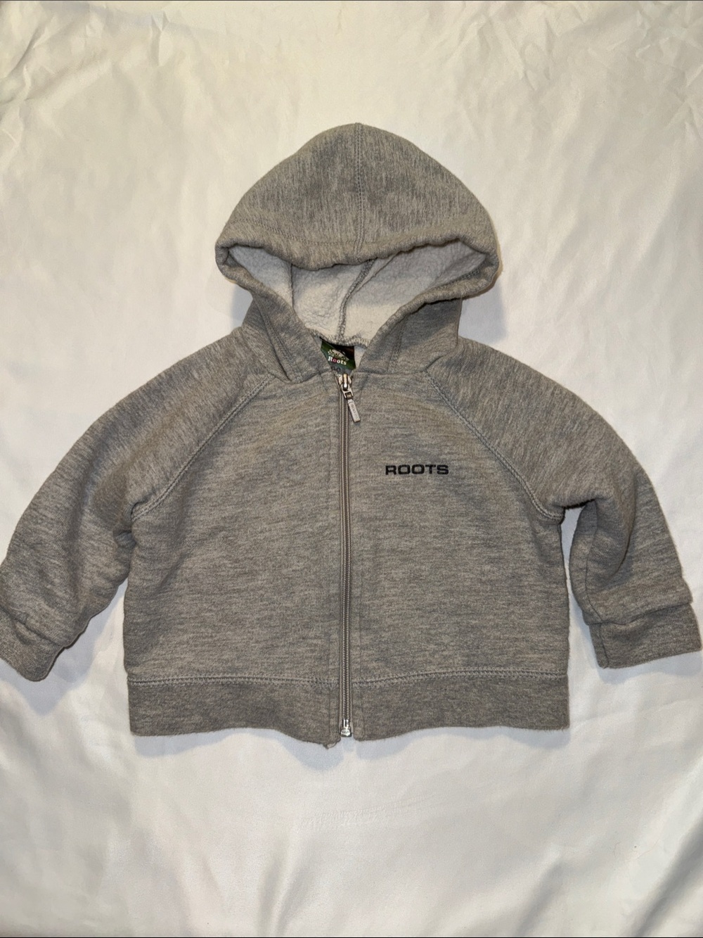 Vintage 2003 Roots Baby Grey Full Zip Hoodie Made in Canada S (3-6M)